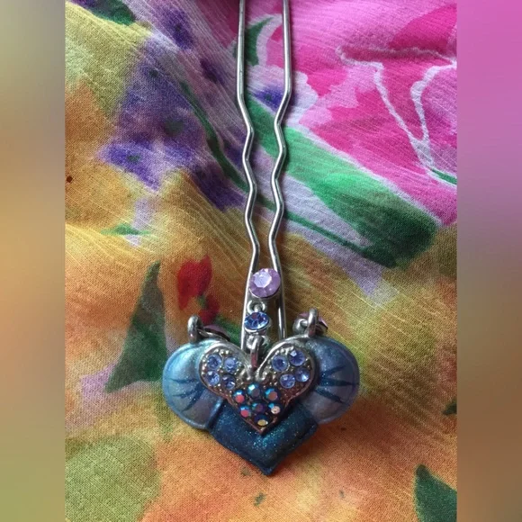 Blue Green and Pink AB Rhinestone Hairpin Crystal  New - Picture 5 of 7